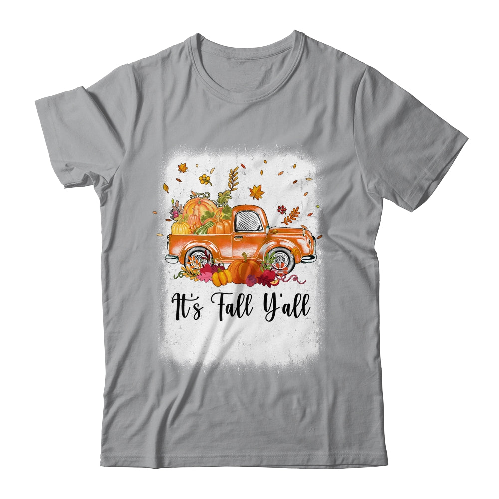 It's Fall Y'all Pumpkin Truck Autumn Tree Bleached Leopard Shirt & Long Sleeve | siriusteestore