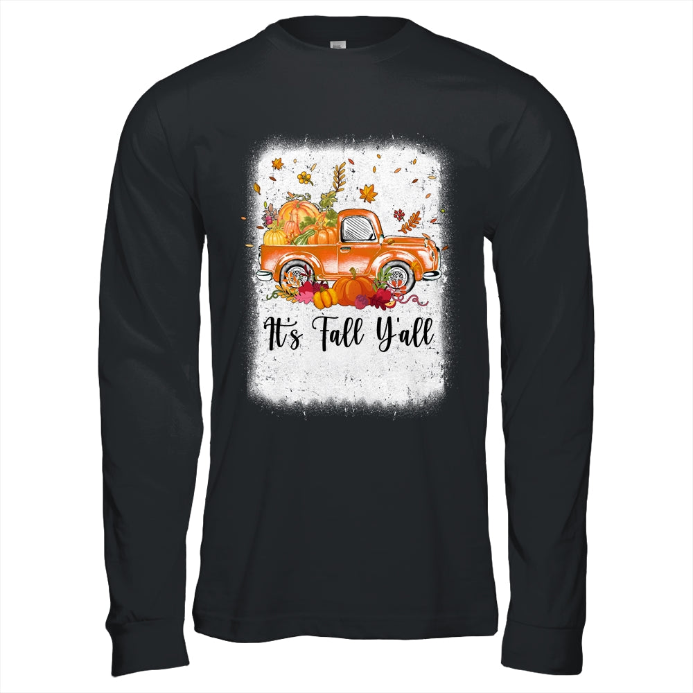 It's Fall Y'all Pumpkin Truck Autumn Tree Bleached Leopard Shirt & Long Sleeve | siriusteestore