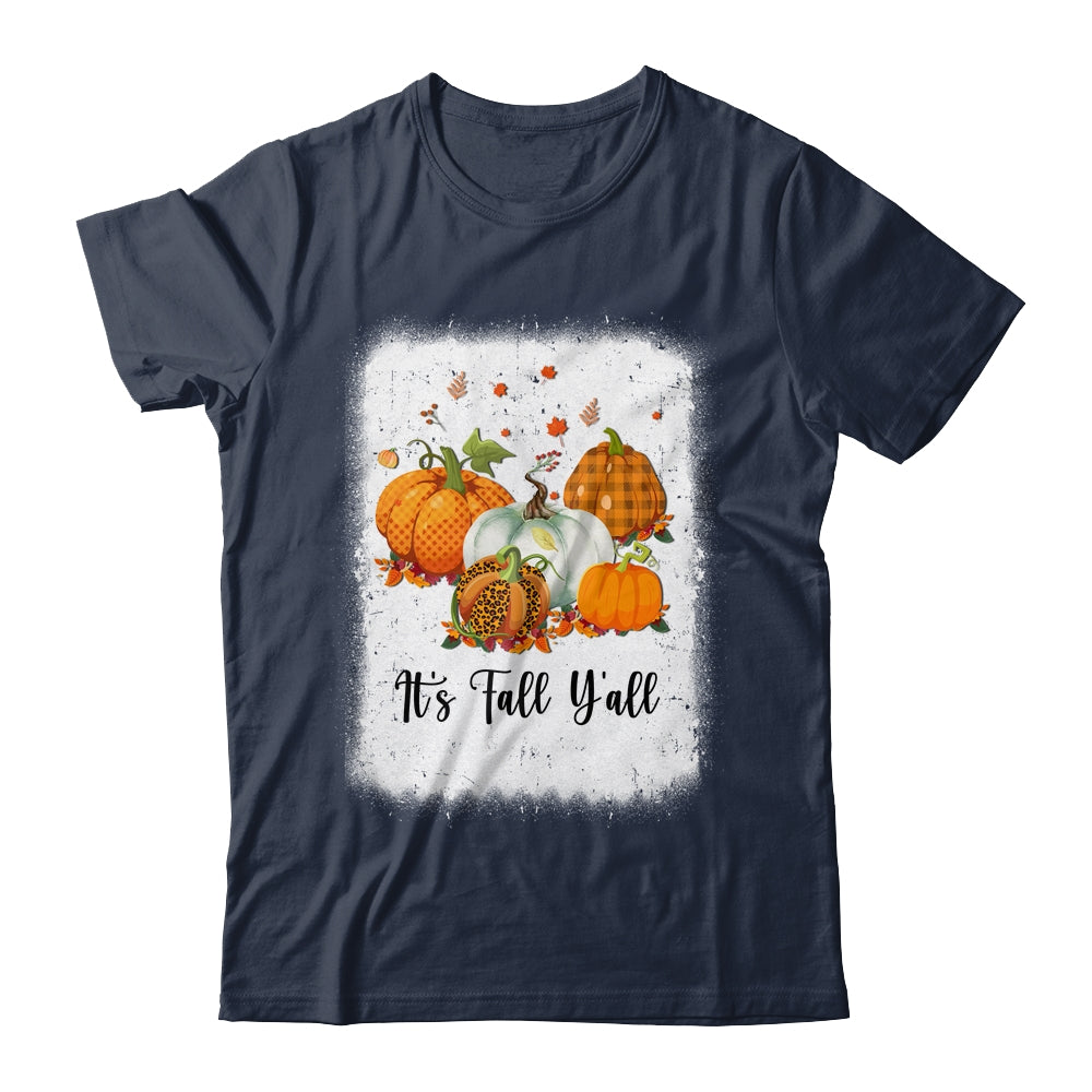 It's Fall Y'all Women Halloween Bleached Leopard Pumpkin Shirt & Hoodie | siriusteestore