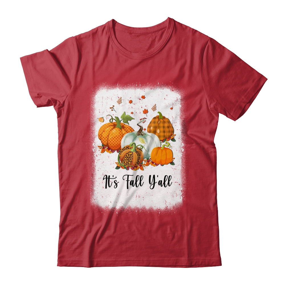 It's Fall Y'all Women Halloween Bleached Leopard Pumpkin Shirt & Hoodie | siriusteestore