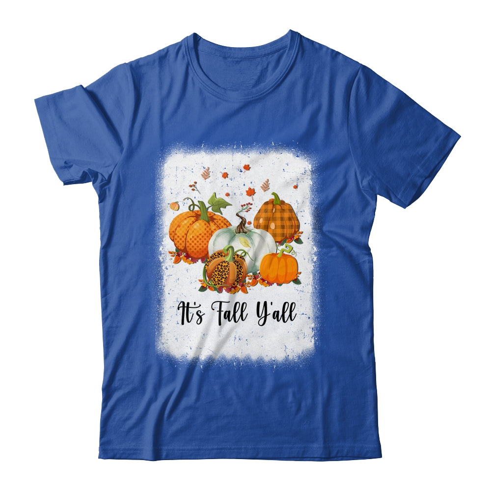It's Fall Y'all Women Halloween Bleached Leopard Pumpkin Shirt & Hoodie | siriusteestore