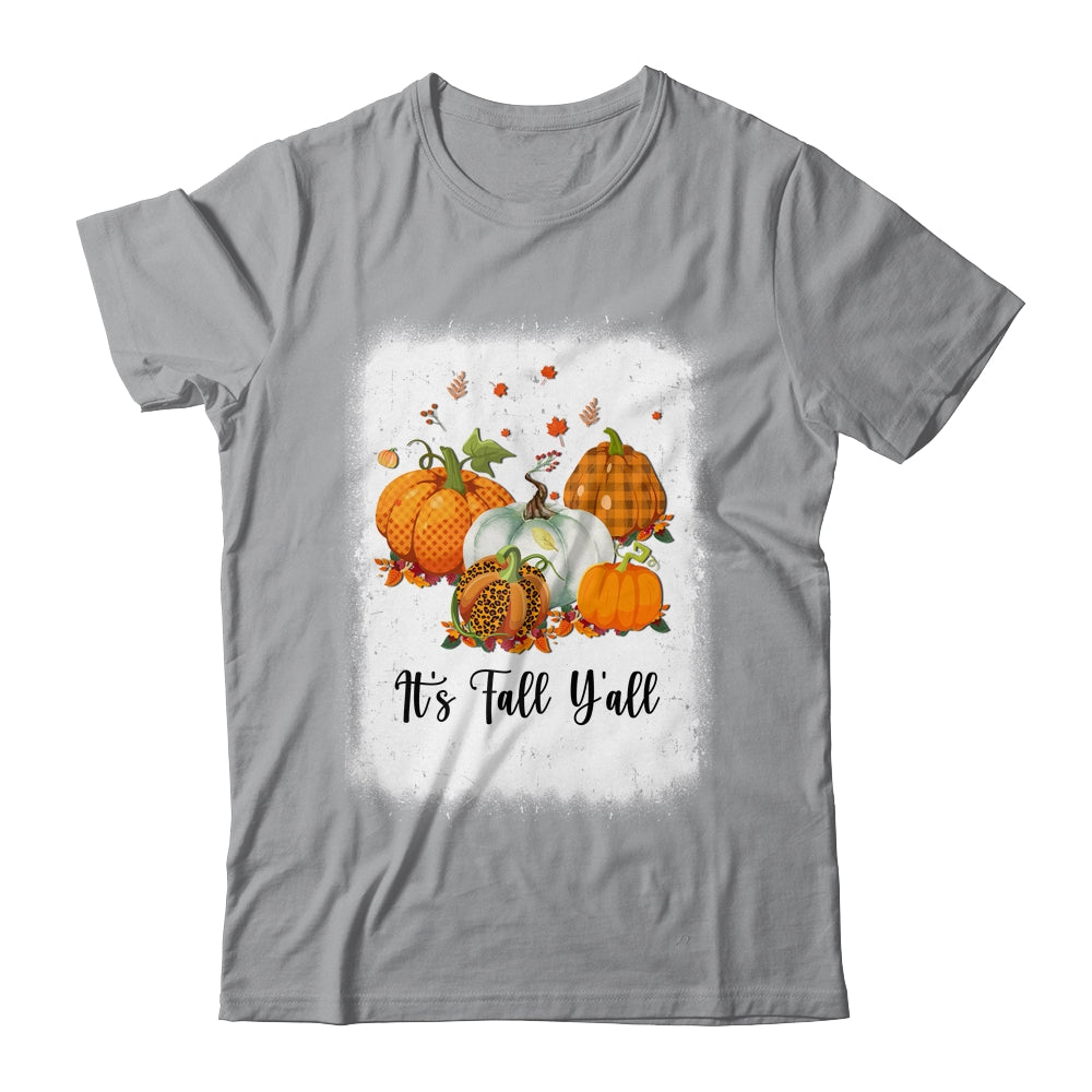 It's Fall Y'all Women Halloween Bleached Leopard Pumpkin Shirt & Hoodie | siriusteestore