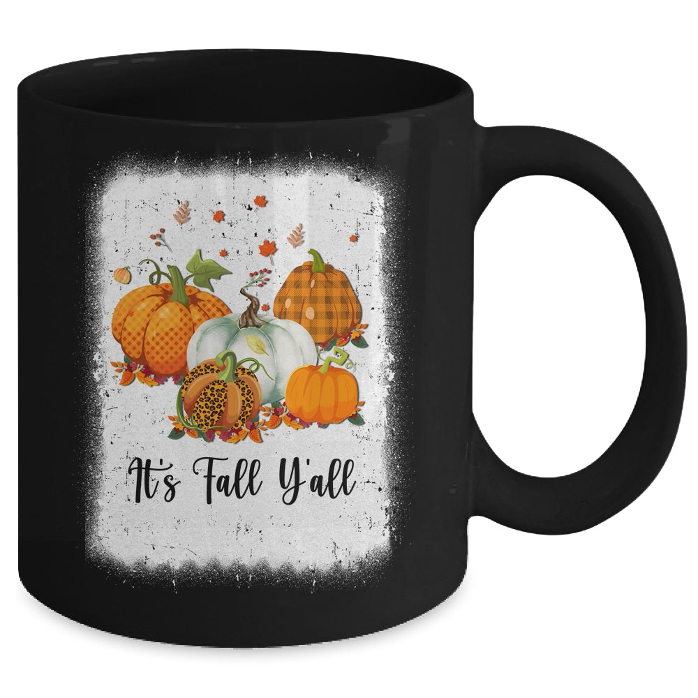 It's Fall Y'all Women Halloween Bleached Leopard Pumpkin Mug | siriusteestore