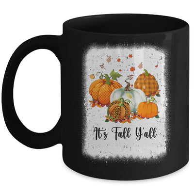 It's Fall Y'all Women Halloween Bleached Leopard Pumpkin Mug | siriusteestore