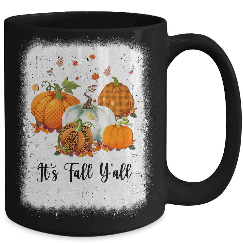 It's Fall Y'all Women Halloween Bleached Leopard Pumpkin Mug | siriusteestore