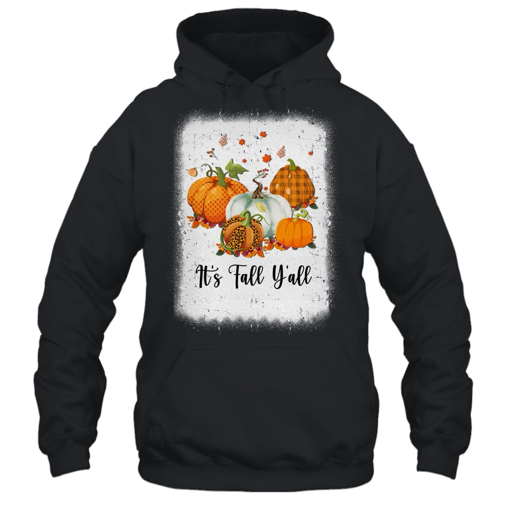 It's Fall Y'all Women Halloween Bleached Leopard Pumpkin Shirt & Hoodie | siriusteestore