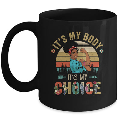 It's My Body Choice Feminist Black Womens Floral Feminist Mug | siriusteestore
