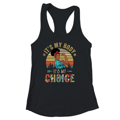It's My Body Choice Feminist Black Womens Floral Feminist Shirt & Tank Top | siriusteestore