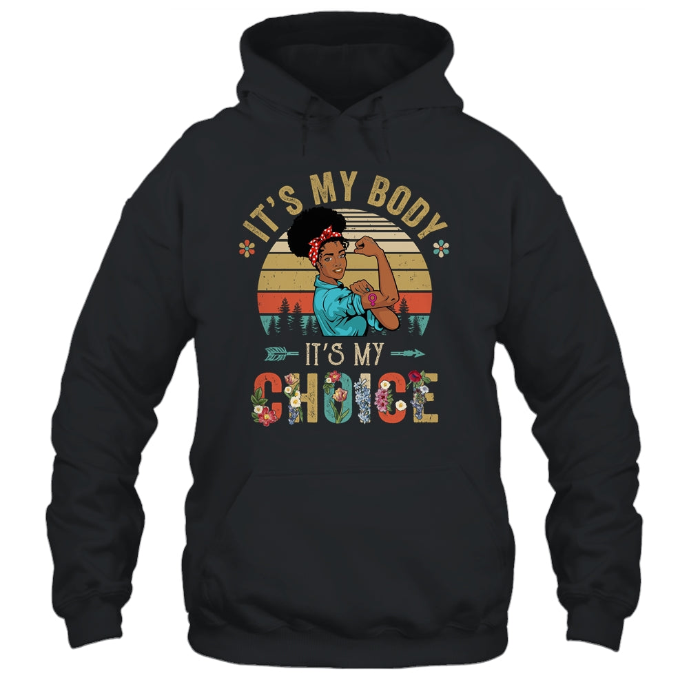 It's My Body Choice Feminist Black Womens Floral Feminist Shirt & Tank Top | siriusteestore