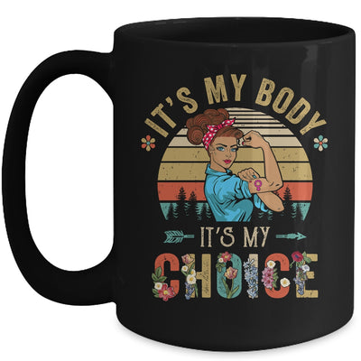 It's My Body Choice Feminist Womens Floral Feminist Retro Mug | siriusteestore