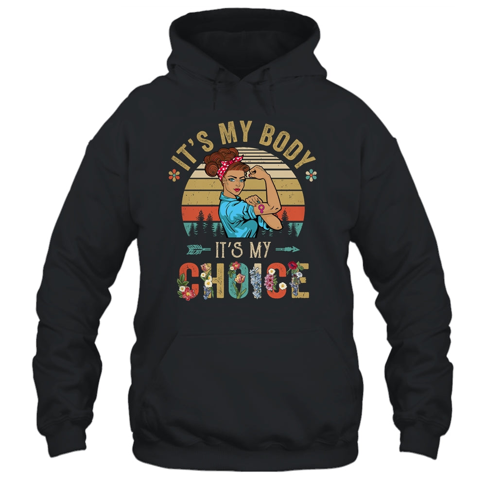 It's My Body Choice Feminist Womens Floral Feminist Retro Shirt & Tank Top | siriusteestore