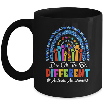 It's Ok To Be Different Autism Awareness Leopard Rainbow Mug | siriusteestore