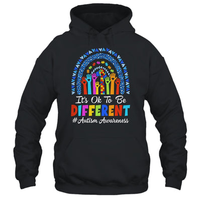 It's Ok To Be Different Autism Awareness Leopard Rainbow Shirt & Hoodie | siriusteestore