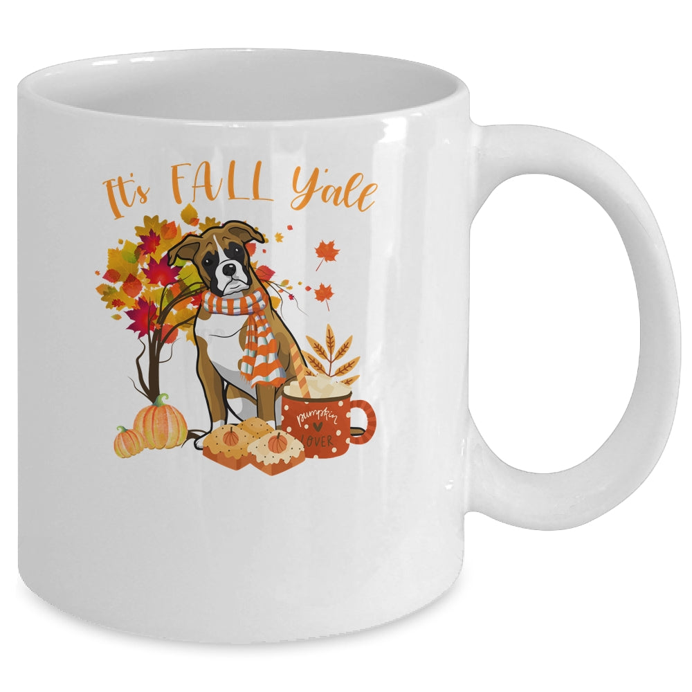 Its Fall Yall Boxer Dog Halloween Autumn Mug | siriusteestore