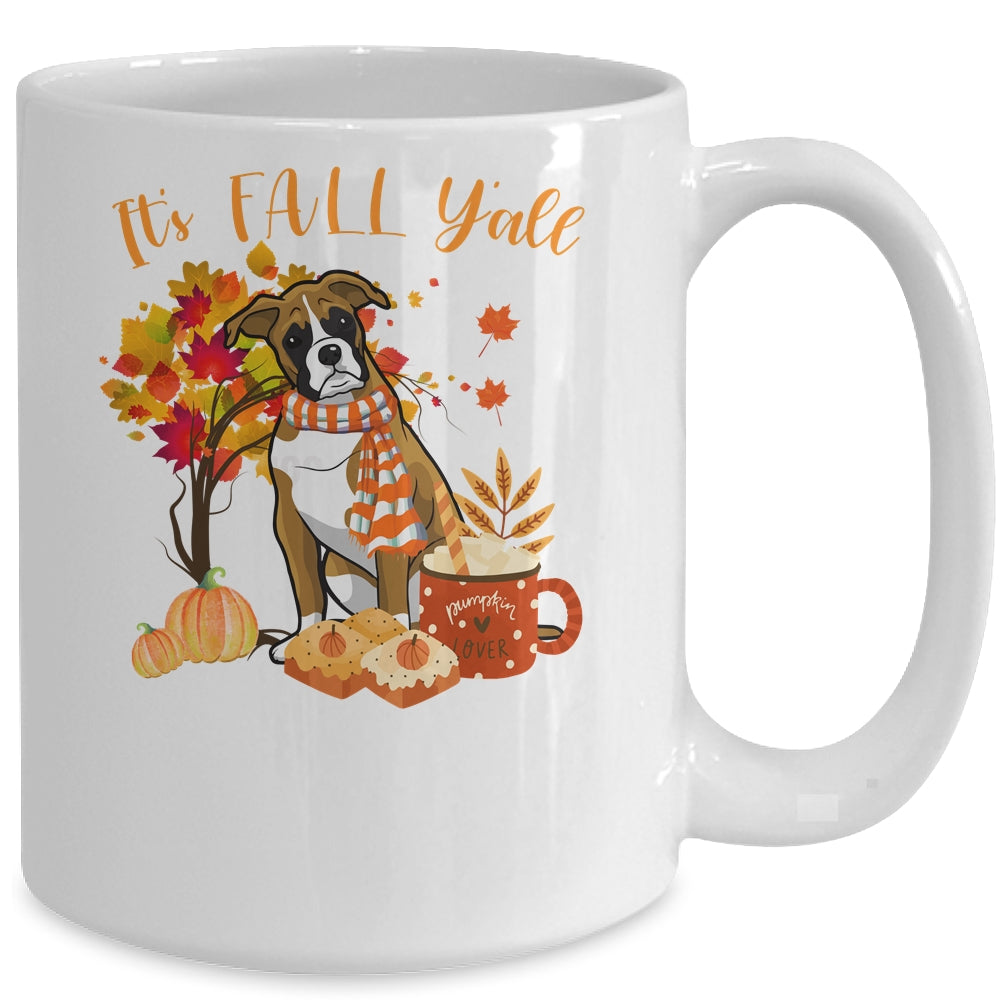 Its Fall Yall Boxer Dog Halloween Autumn Mug | siriusteestore