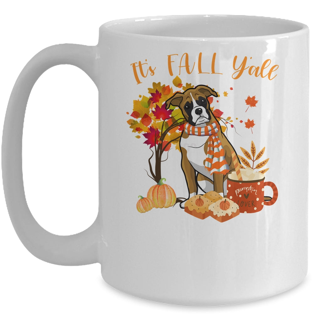 Its Fall Yall Boxer Dog Halloween Autumn Mug | siriusteestore