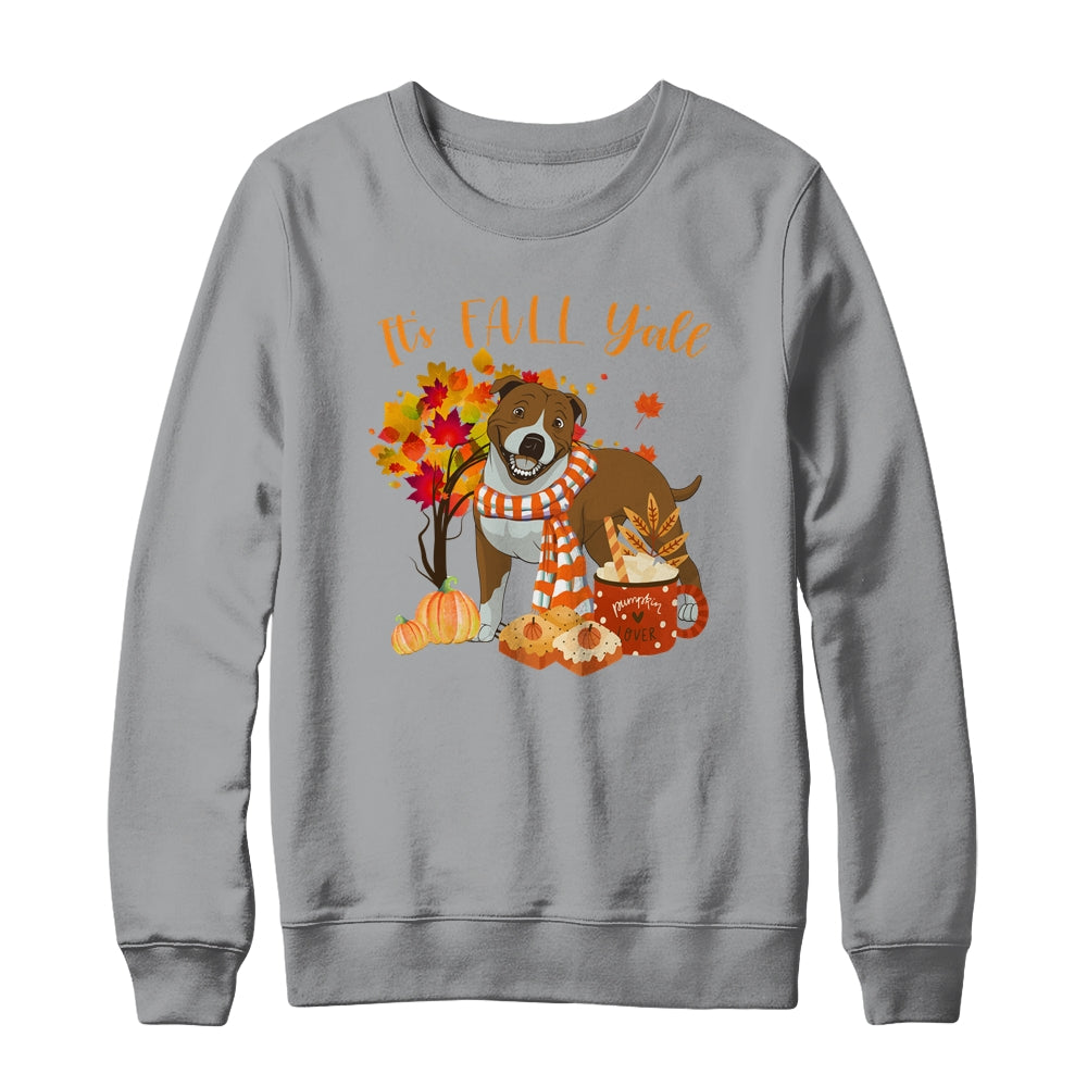 Its Fall Yall Pitbull Dog Halloween Autumn Shirt & Sweatshirt | siriusteestore
