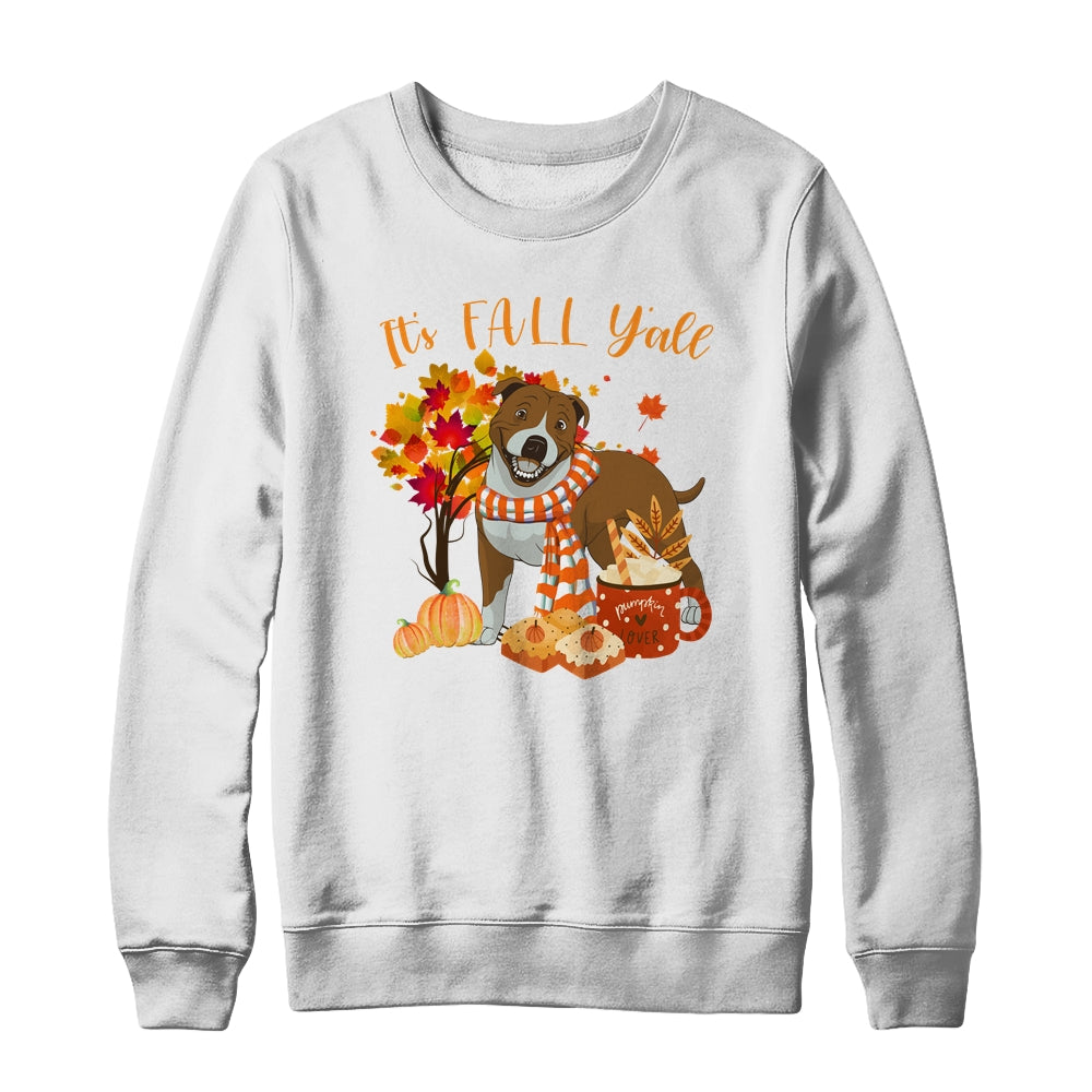 Its Fall Yall Pitbull Dog Halloween Autumn Shirt & Sweatshirt | siriusteestore