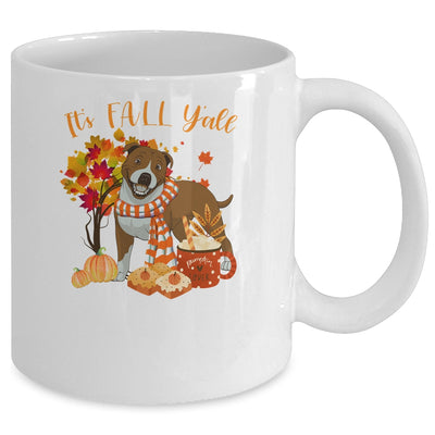 Its Fall Yall Pitbull Dog Halloween Autumn Mug | siriusteestore