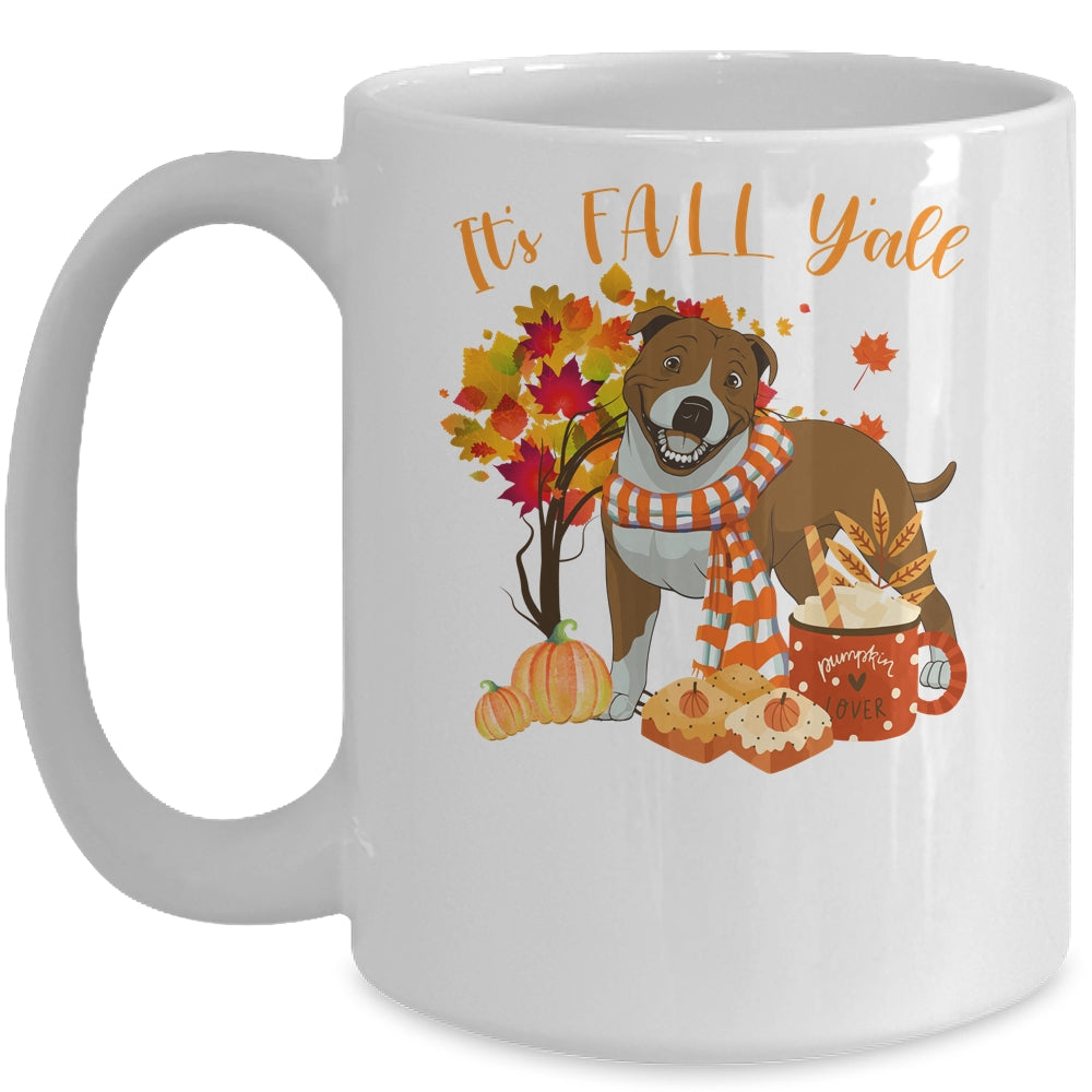 Its Fall Yall Pitbull Dog Halloween Autumn Mug | siriusteestore