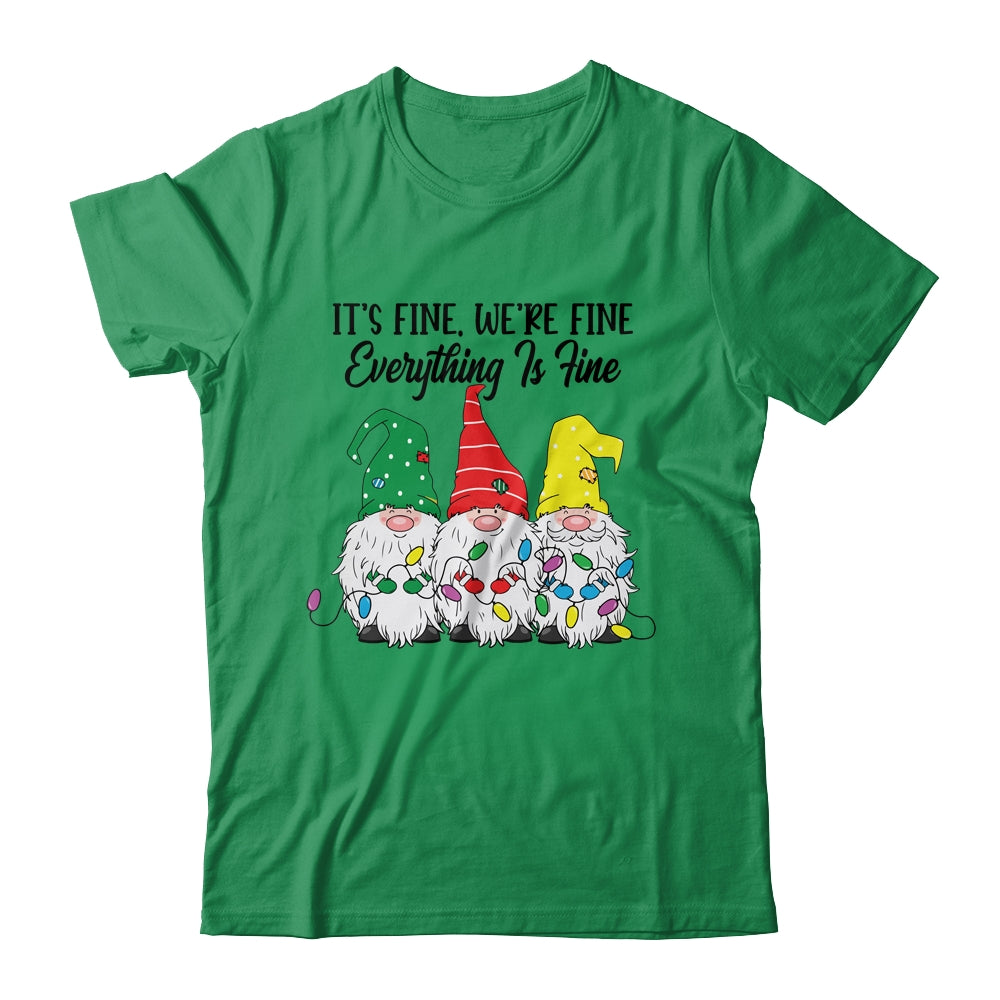 Its Fine Were Fine Everything is Fine Gnome Christmas Lights Shirt & Sweatshirt | siriusteestore