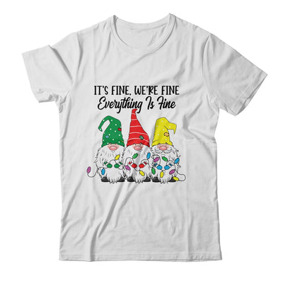 thumbnail image 2 of It's Fine We're Fine Christmas Gnome Shirt - Women's Graphic Tee Holiday T-Shirt 2 of 14