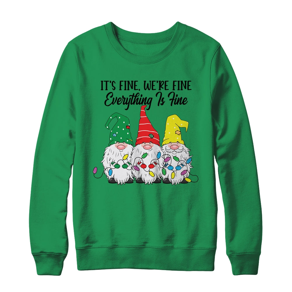 Its Fine Were Fine Everything is Fine Gnome Christmas Lights Shirt & Sweatshirt | siriusteestore