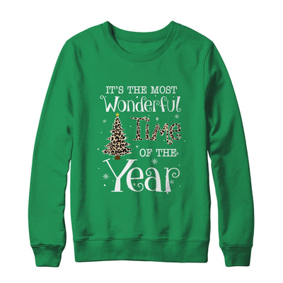 Its The Most Wonderful Time The Year Leopard Plaid Christmas Tree Shirt & Sweatshirt | siriusteestore