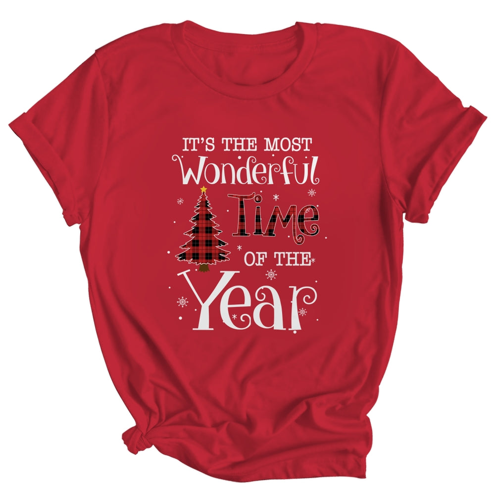 Its The Most Wonderful Time The Year Red Plaid Christmas Tree Shirt & Sweatshirt | siriusteestore