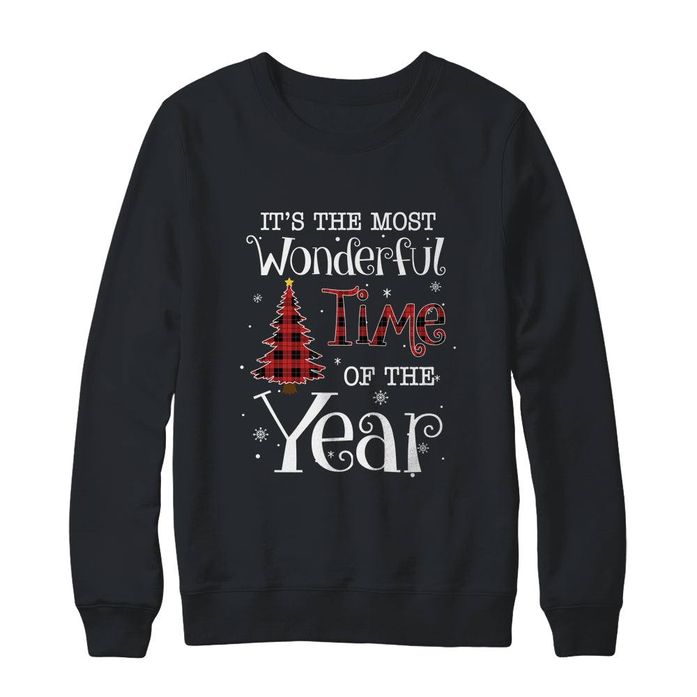 Its The Most Wonderful Time The Year Red Plaid Christmas Tree Shirt & Sweatshirt | siriusteestore
