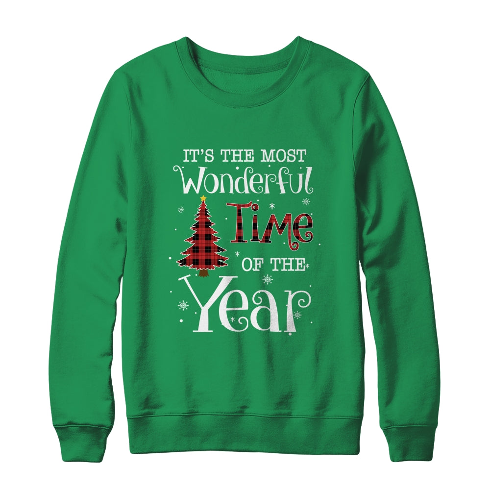 Its The Most Wonderful Time The Year Red Plaid Christmas Tree Shirt & Sweatshirt | siriusteestore