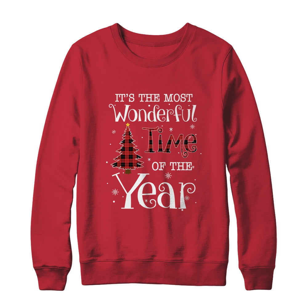 Its The Most Wonderful Time The Year Red Plaid Christmas Tree Shirt & Sweatshirt | siriusteestore