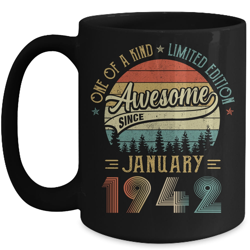 January 1942 Vintage 80 Years Old Retro 80th Birthday Mug | siriusteestore
