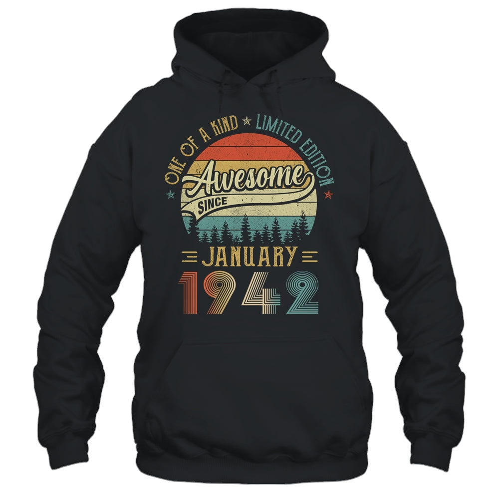 January 1942 Vintage 80 Years Old Retro 80th Birthday Shirt & Hoodie | siriusteestore