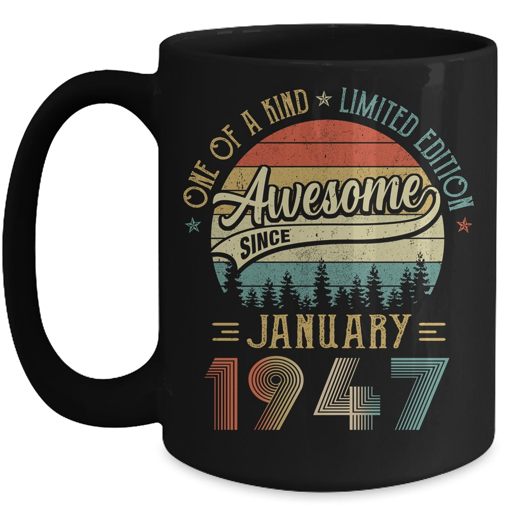 January 1947 Vintage 75 Years Old Retro 75th Birthday Mug | siriusteestore