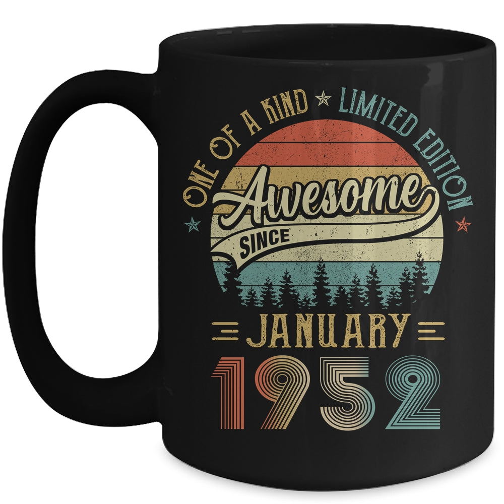 January 1952 Vintage 70 Years Old Retro 70th Birthday Mug | siriusteestore