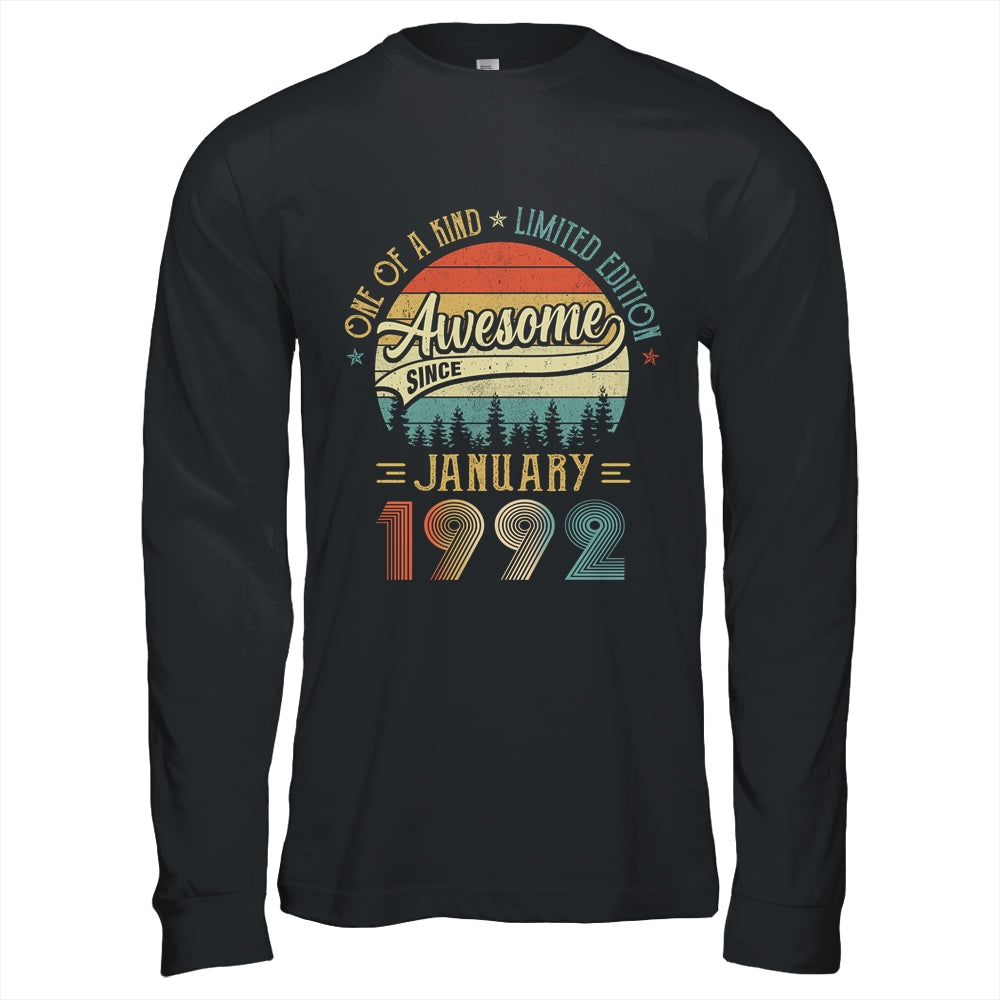January 1992 Vintage 30 Years Old Retro 30th Birthday Shirt & Hoodie | siriusteestore