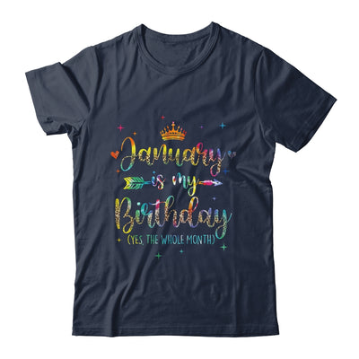January Is My Birthday Yes The Whole Month Tie Dye Leopard Shirt & Tank Top | siriusteestore