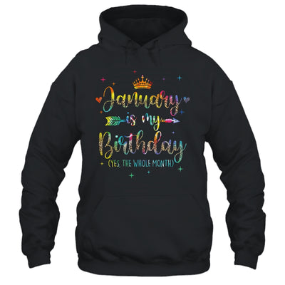 January Is My Birthday Yes The Whole Month Tie Dye Leopard Shirt & Tank Top | siriusteestore