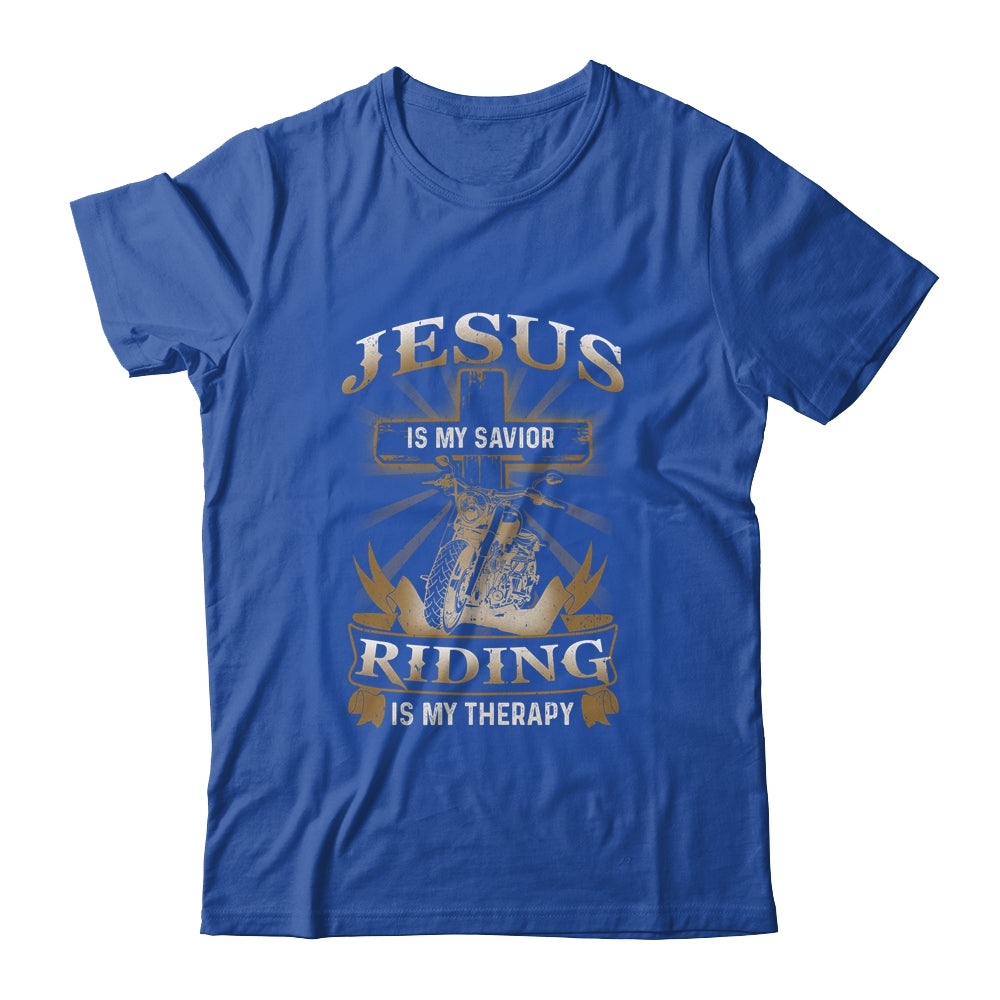 Jesus Is My Savior Riding Is My Therapy Funny Motorcycle Shirt & Hoodie | siriusteestore