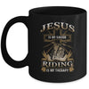 Jesus Is My Savior Riding Is My Therapy Funny Motorcycle Mug | siriusteestore
