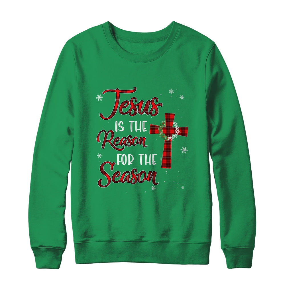 Jesus Is The Reason For The Season Christmas Plaid Christian Shirt & Sweatshirt | siriusteestore