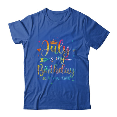 July Is My Birthday Yes The Whole Month Tie Dye Leopard Shirt & Tank Top | siriusteestore