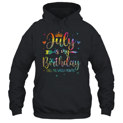 July Is My Birthday Yes The Whole Month Tie Dye Leopard Shirt & Tank Top | siriusteestore