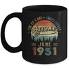 June 1951 Vintage 70 Years Old Retro 70th Birthday Gift Mug | siriusteestore