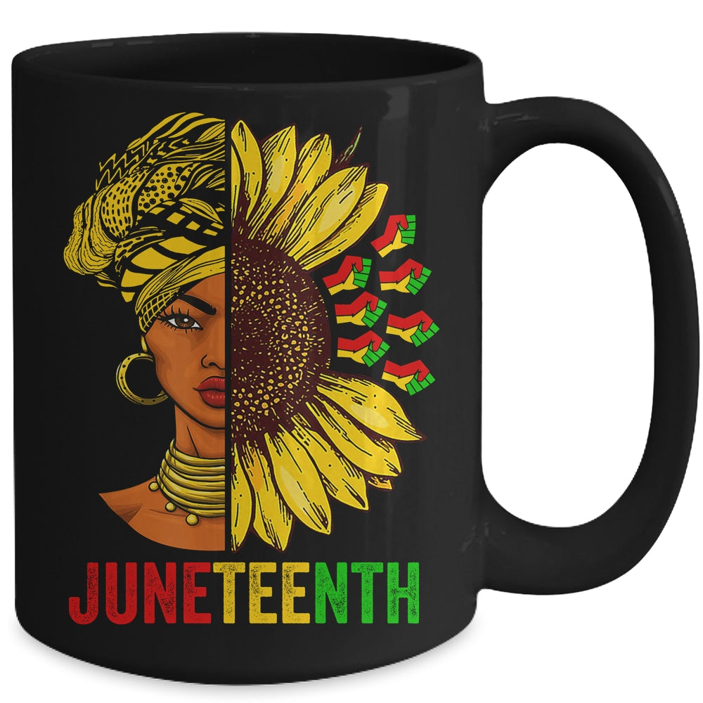 Juneteenth Black History African American Women Sunflower Mug | siriusteestore