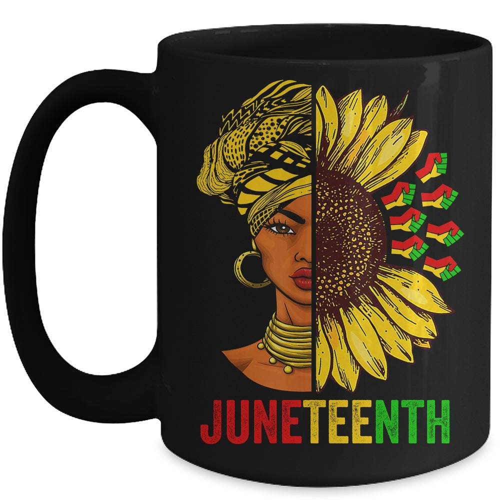Juneteenth Black History African American Women Sunflower Mug | siriusteestore