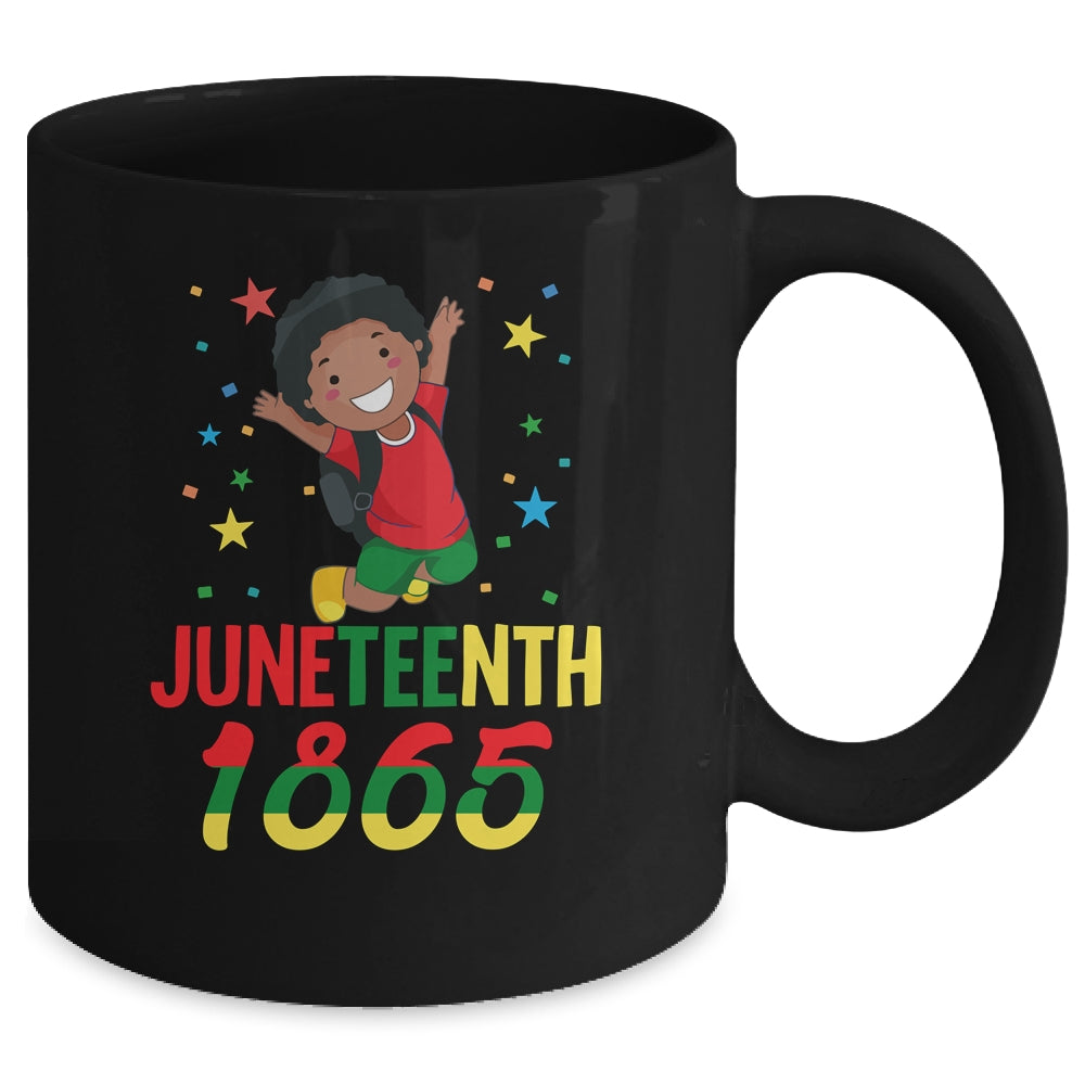 Juneteenth Celebrating 1865 Cute Black Boys Mug | siriusteestore