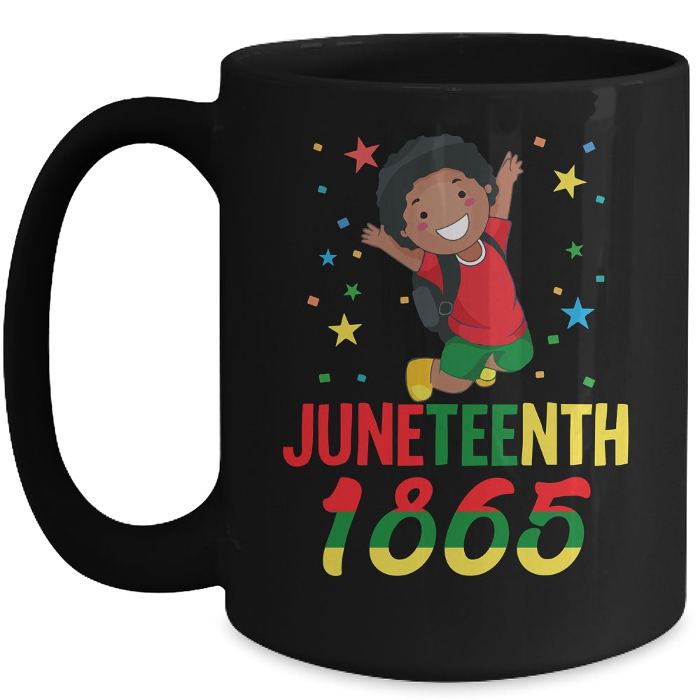 Juneteenth Celebrating 1865 Cute Black Boys Mug | siriusteestore