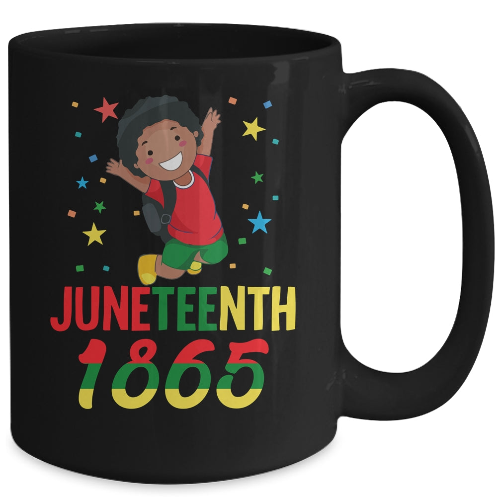 Juneteenth Celebrating 1865 Cute Black Boys Mug | siriusteestore